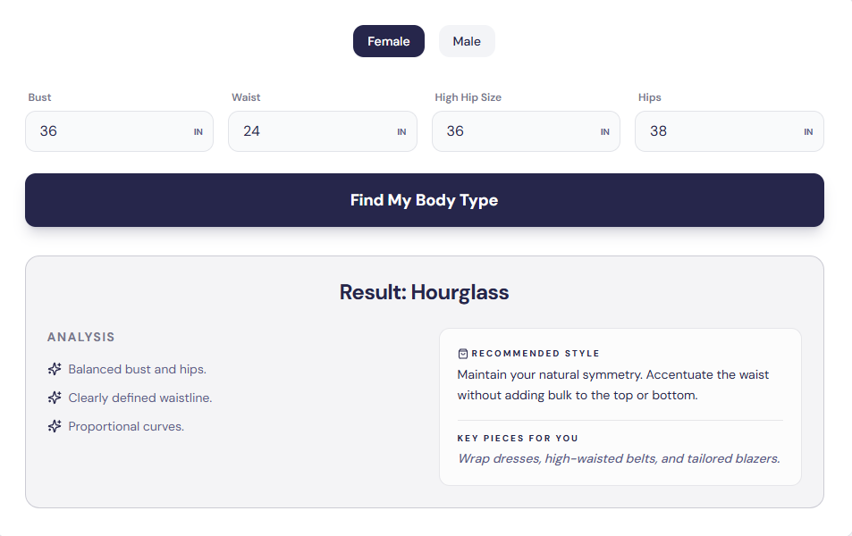 Body Type Calculator Measurement Tutorial