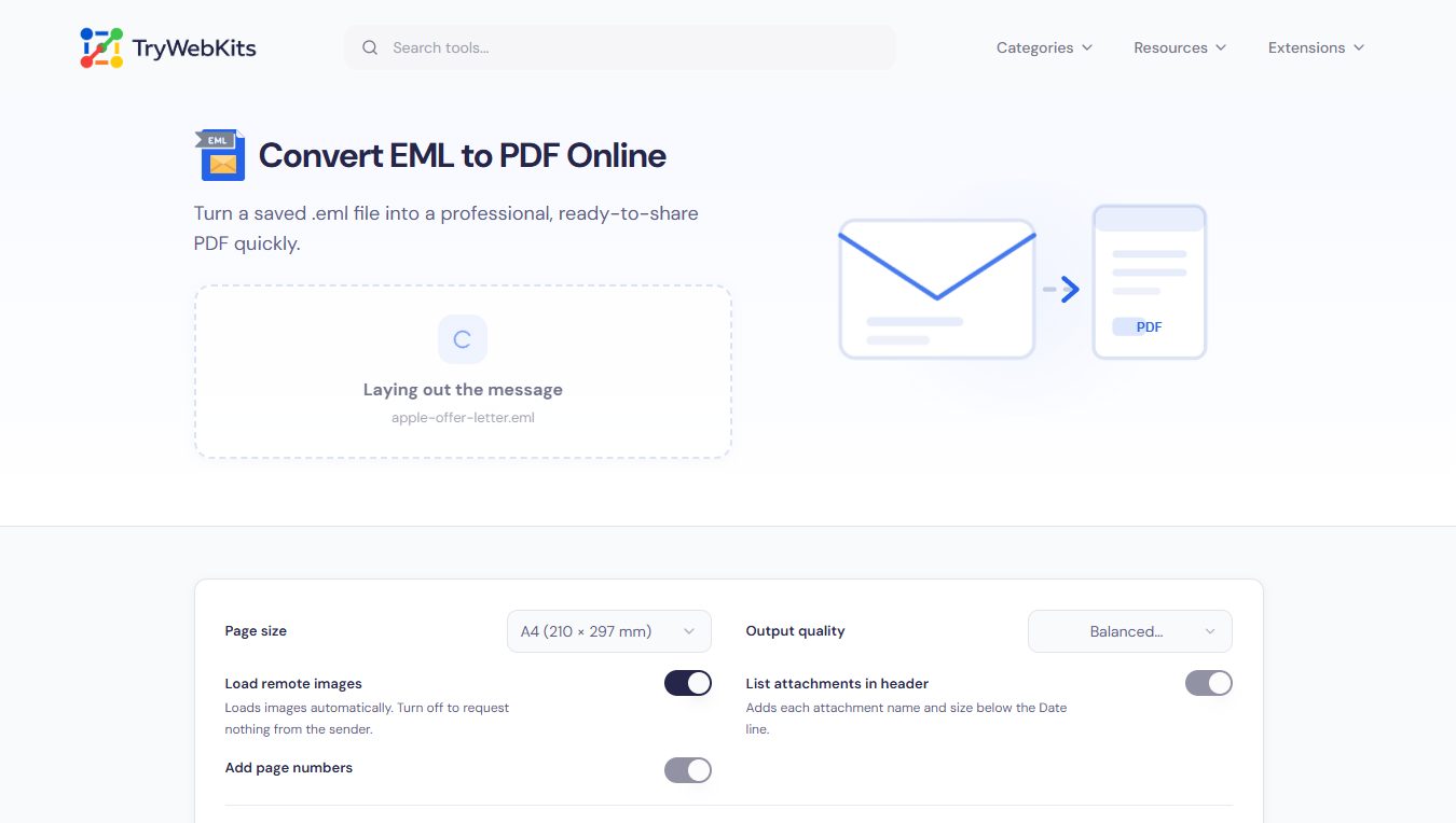 EML to PDF Converter Preview