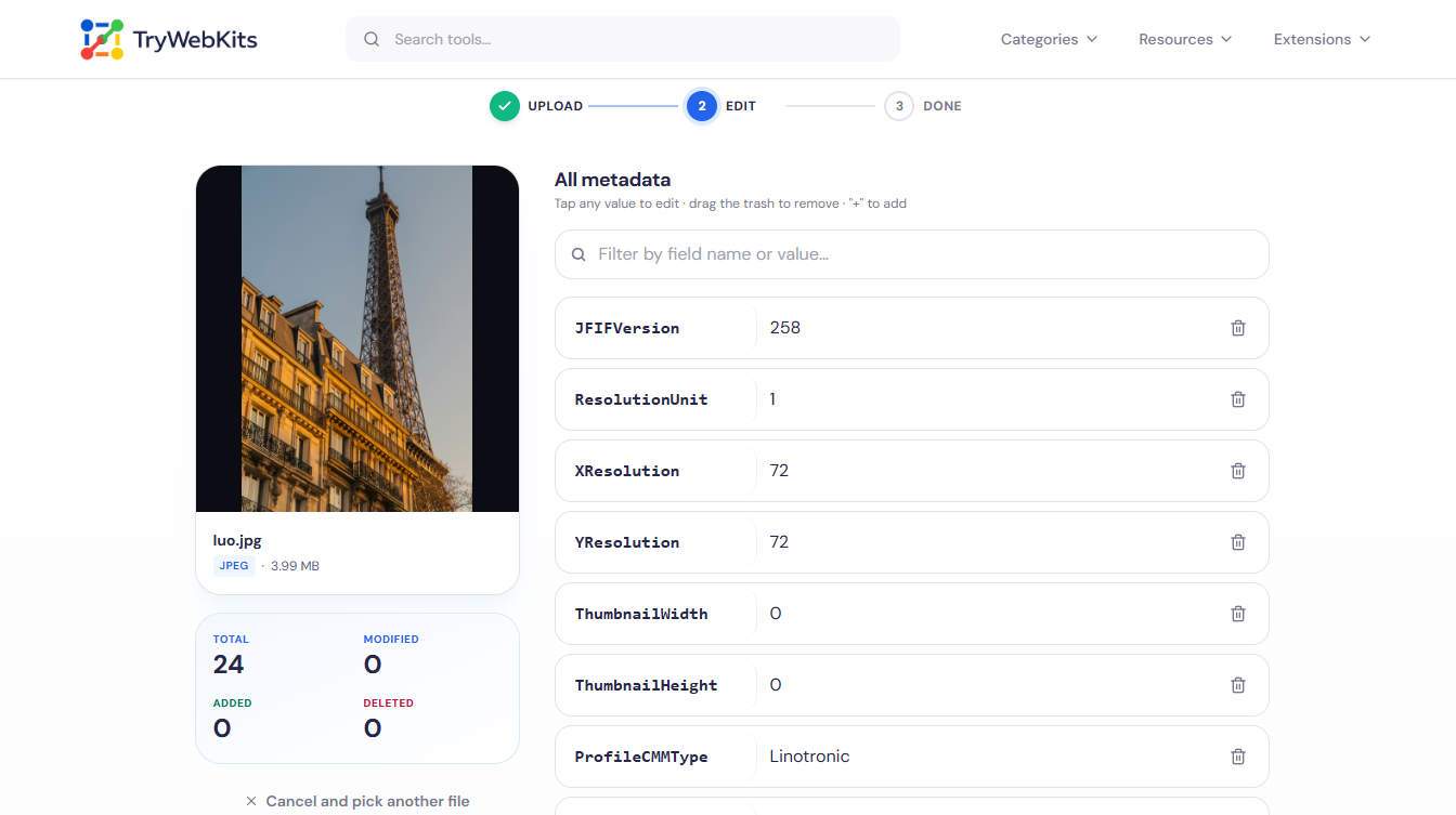 Metadata Editor Preview