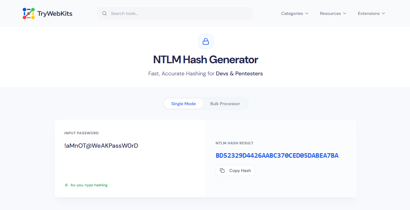NTLM Generator Workflow