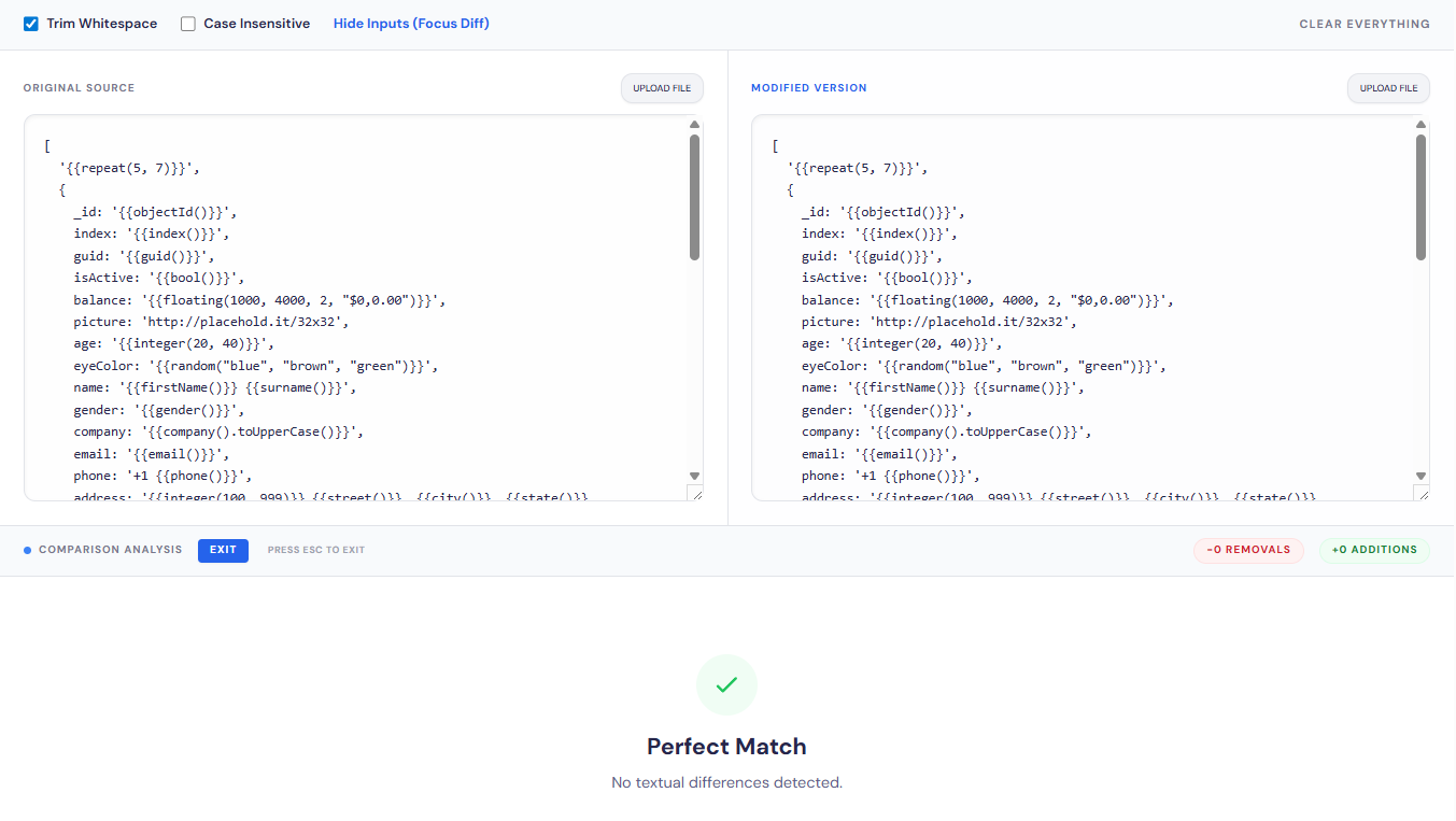 Text Compare Online Tutorial Preview